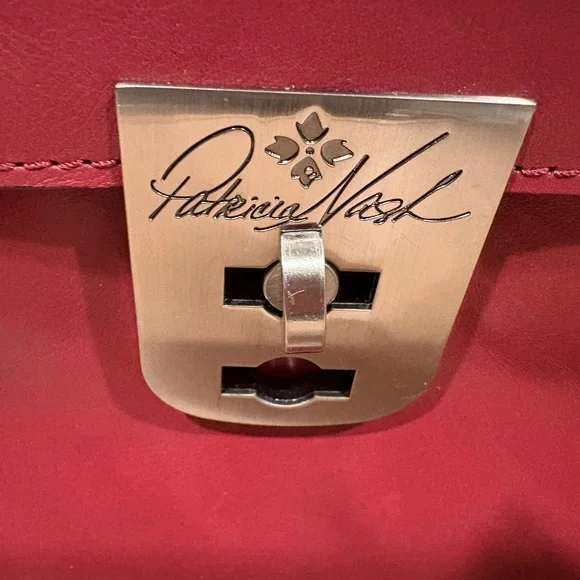 Patricia Nash Carisbrooke Red Leather Crossbody Satchel Bag NWOT - Picture 2 of 11
